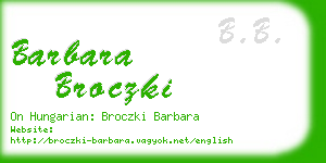 barbara broczki business card